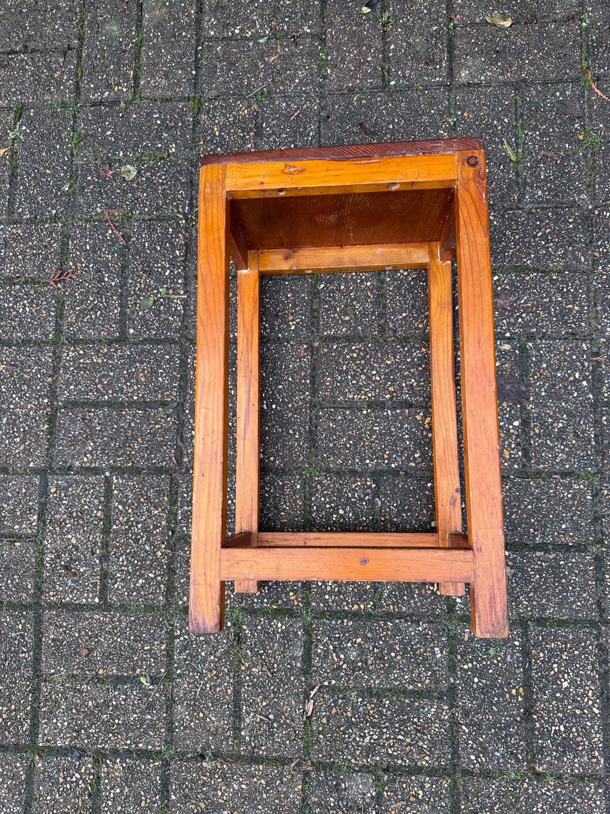 photo buy Vintage Pine Utility Stool Or Stand With Rustic Vernacular Workshop Character, Kitchen Or Craft Stool