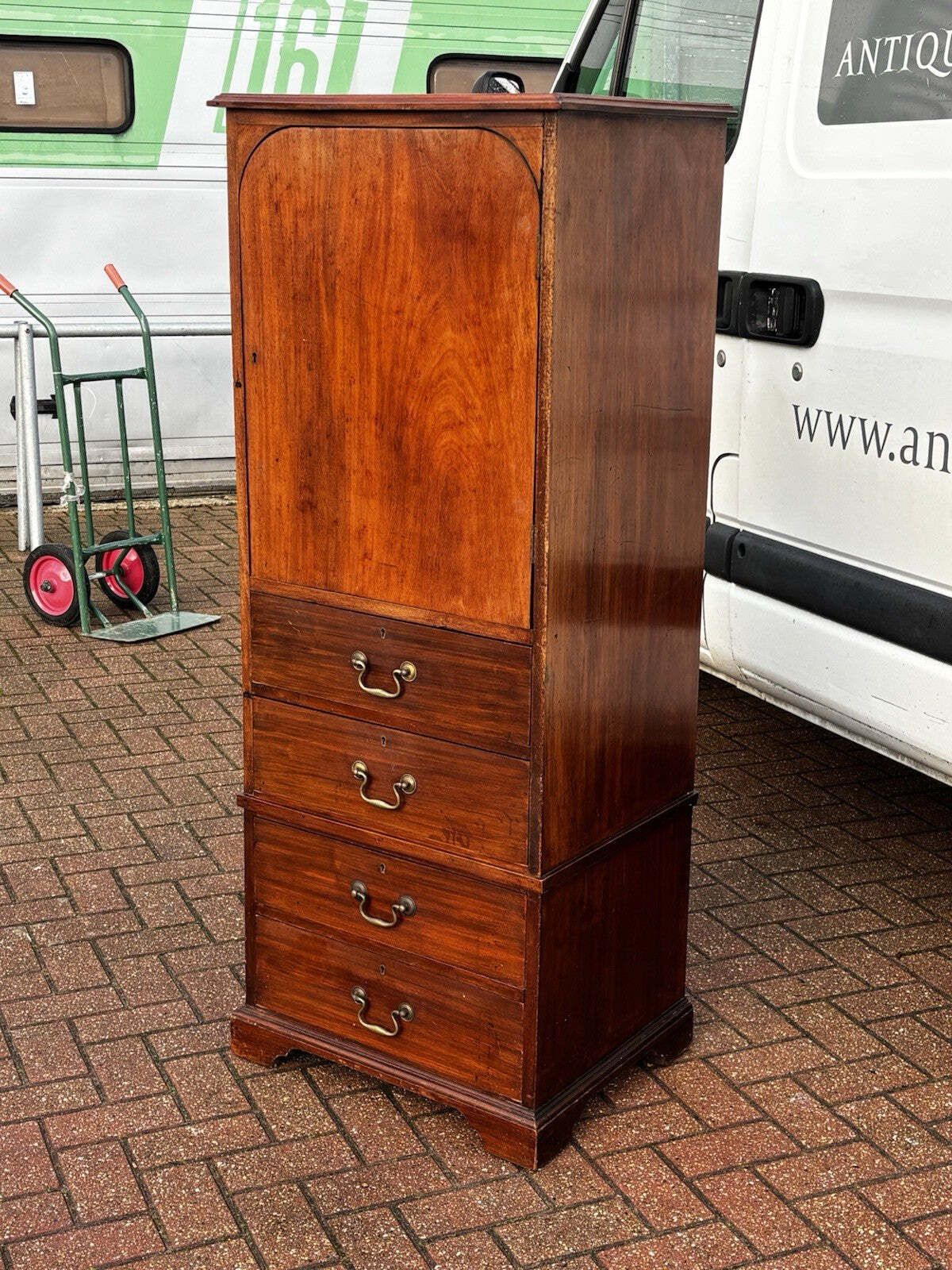 Antique Mahogany Housekeepers Cabinet / Small Linen Press. photo Furniture