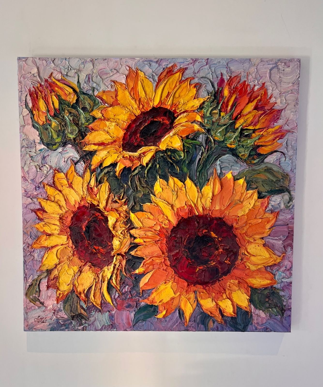 Sunflowers — Lana Okiro Oil On Canvass 100cm X 100cm