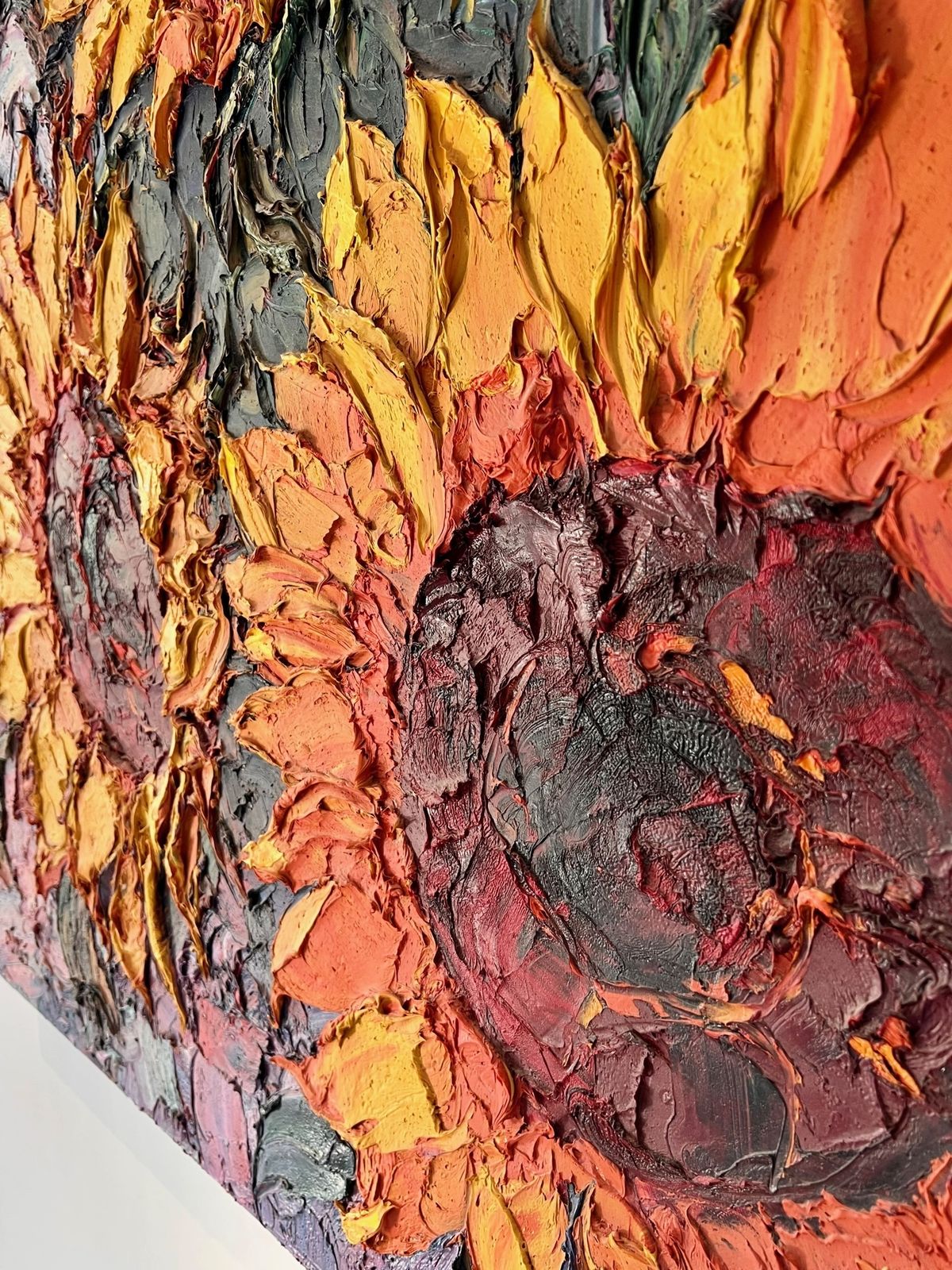 Sunflowers — Lana Okiro Oil On Canvass 100cm X 100cm photo Art