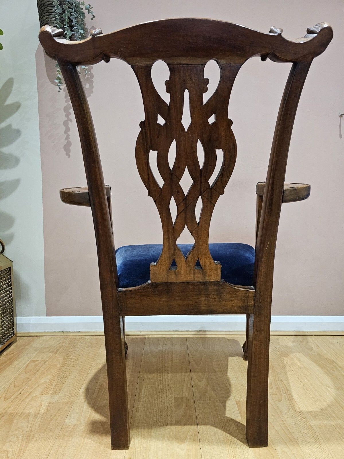 Chippendale Revival Carver Chair   Solid Wood, Sculpted Arms & Cabriole Legs photo Furniture