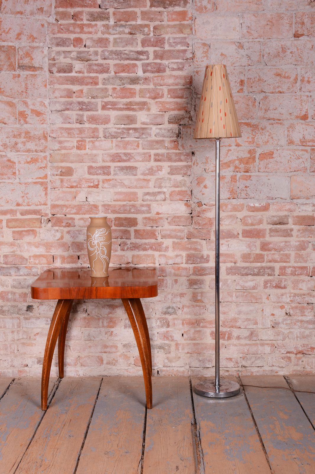 photo vinterior Original Bauhaus Floor Lamp, Tubular Chrome Plated Steel, Czech, 1940s