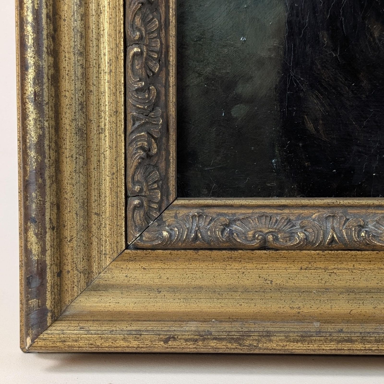 photo buy Antique Portrait Painting Boy With Terrier Dog Oil On Canvas Brown Gold Frame French School 19th Century Fine Art