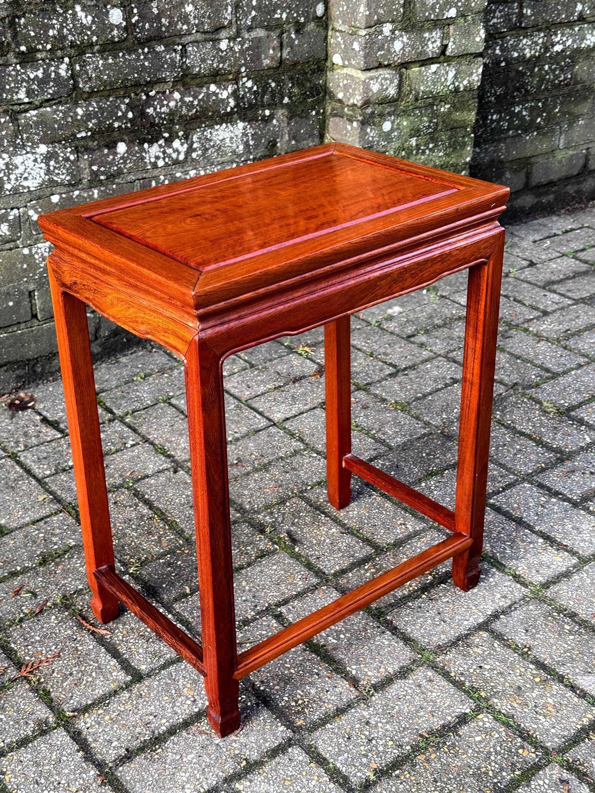 photo for sale Vintage Teak Side Table Oriental Style Table Or Plant Stand 1980s 1990s Hardwood Furniture 3