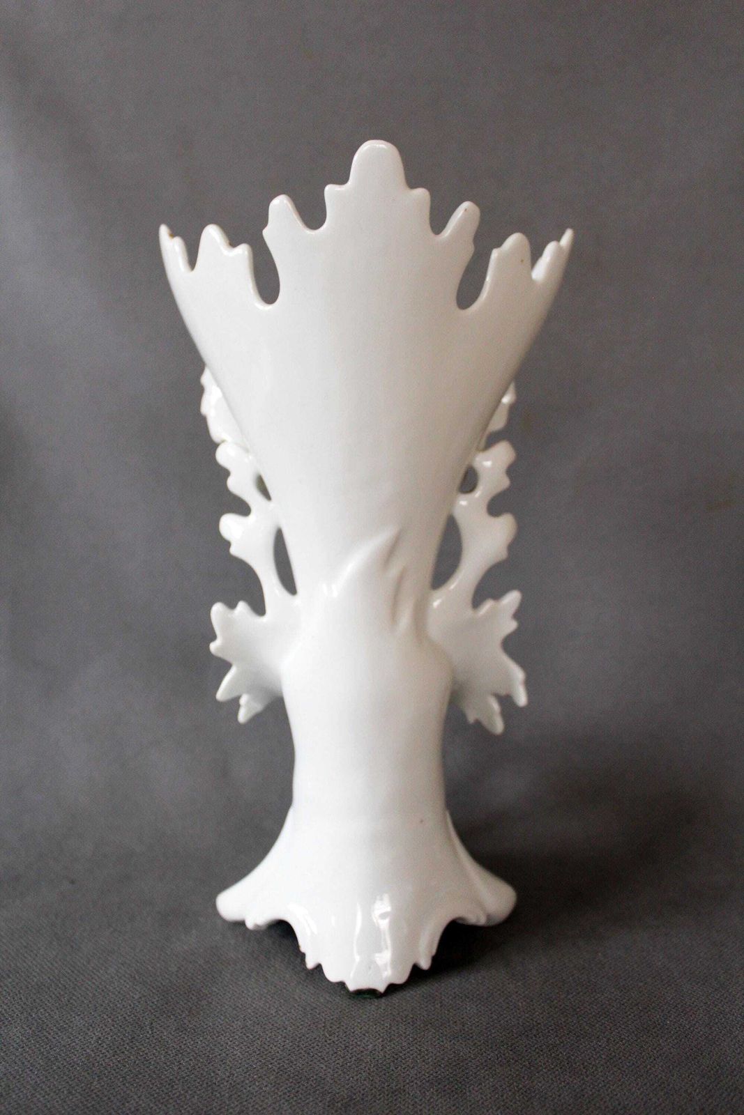 66.0 Large Antique Vieux Paris Porcelain Vase, Louis Philippe Bridal Vase, Spill Vase, Thistle Shape, Mantel Vase, Wedding Vase, Hand Painted photo