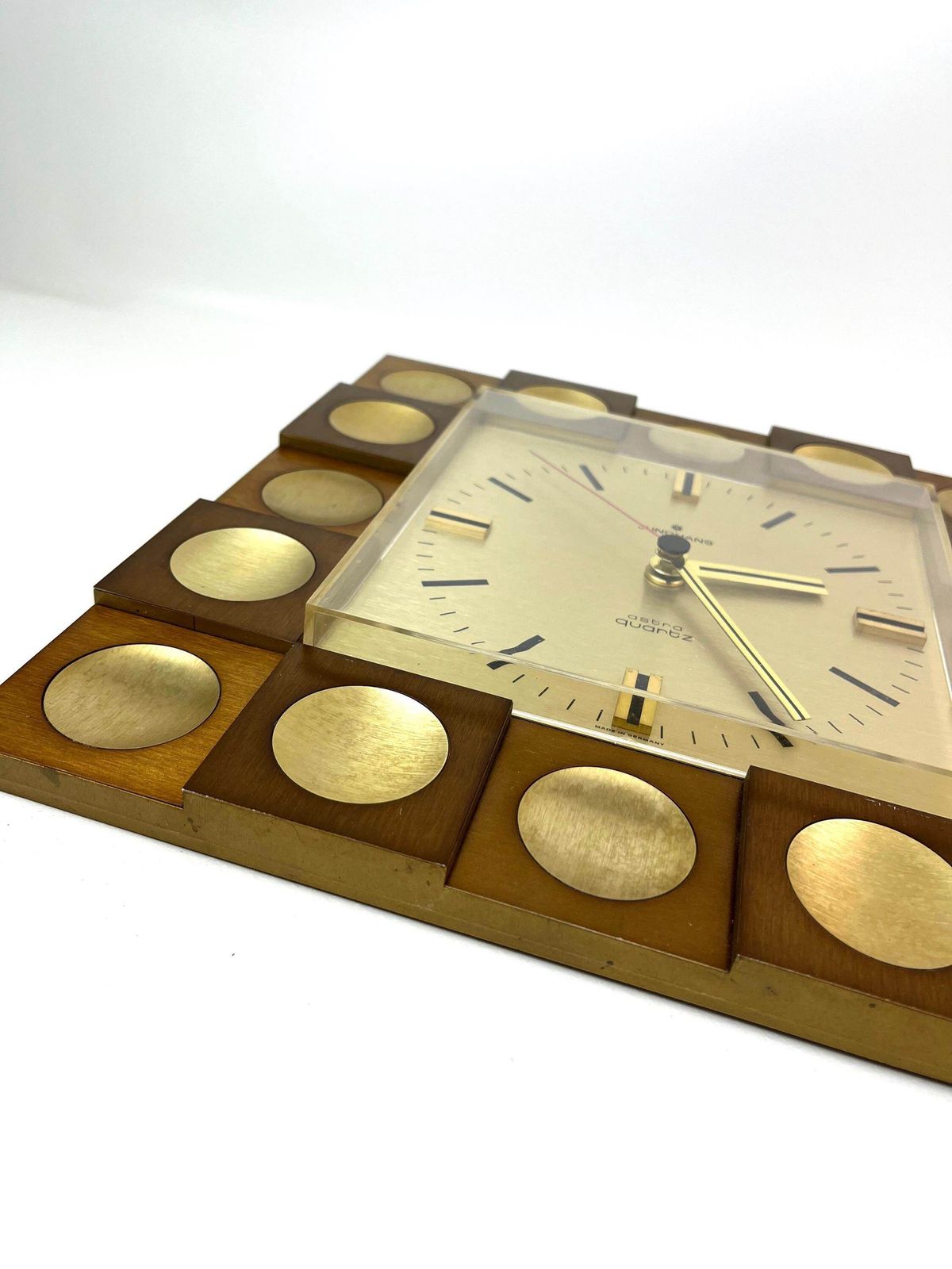 Rare Space Age Mid Century Op Art Cubist Wall Clock By Junghans Astra Quartz photo buy