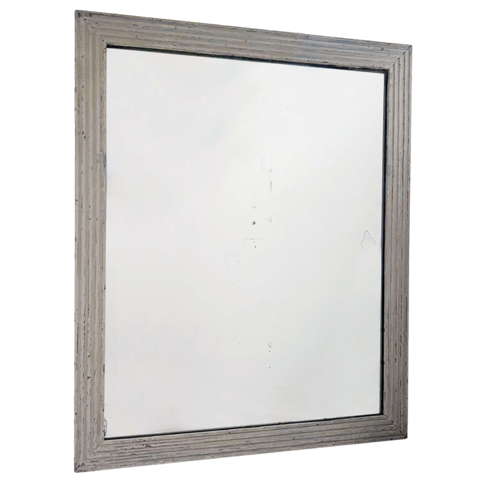 Large French Early 19th Century Wall Mirror With Reeded Frame & Original Mercury Glass photo furniture