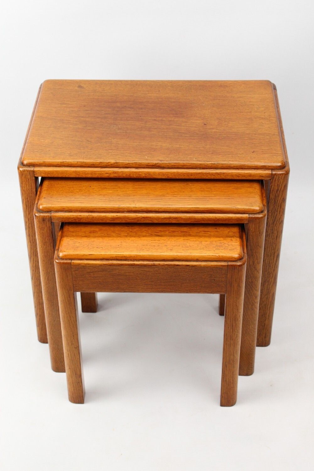 Small Art Deco Nest Of 3 Oak Tables photo furniture
