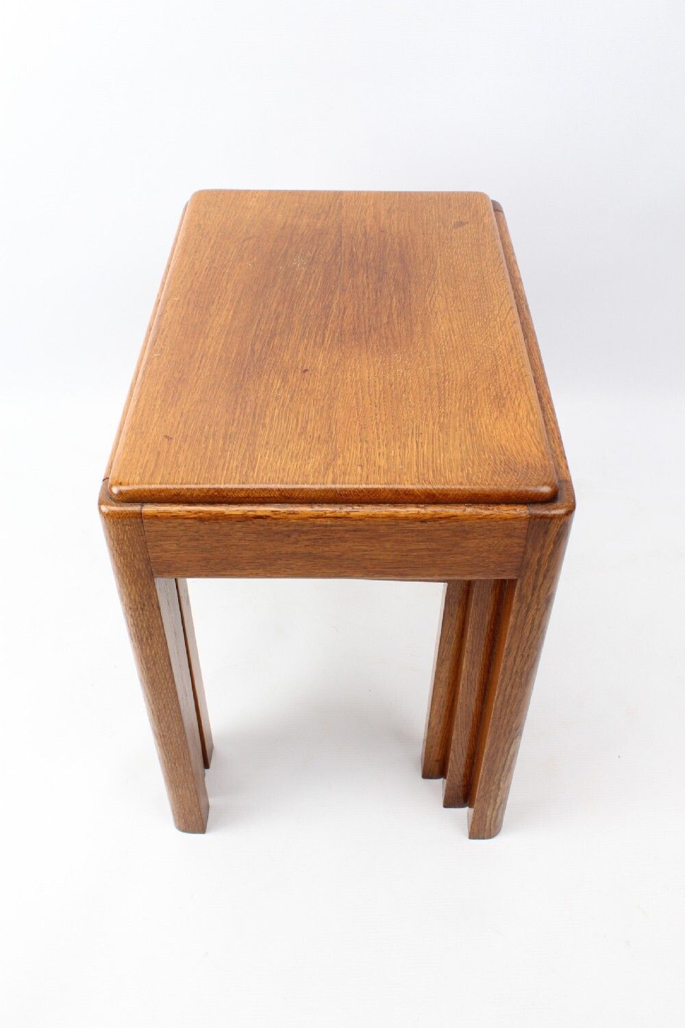Small Art Deco Nest Of 3 Oak Tables photo Furniture