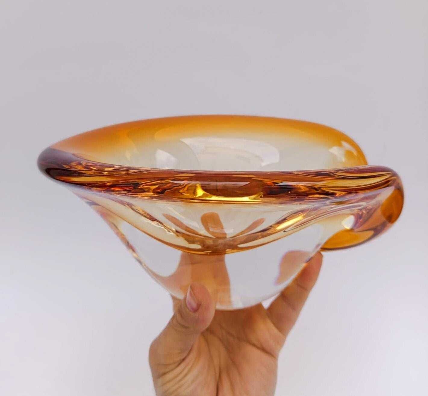 Stunning Murano Glass Cup In The Shape Of An Amber Shell, Seguso Venini Poli Era photo vinterior