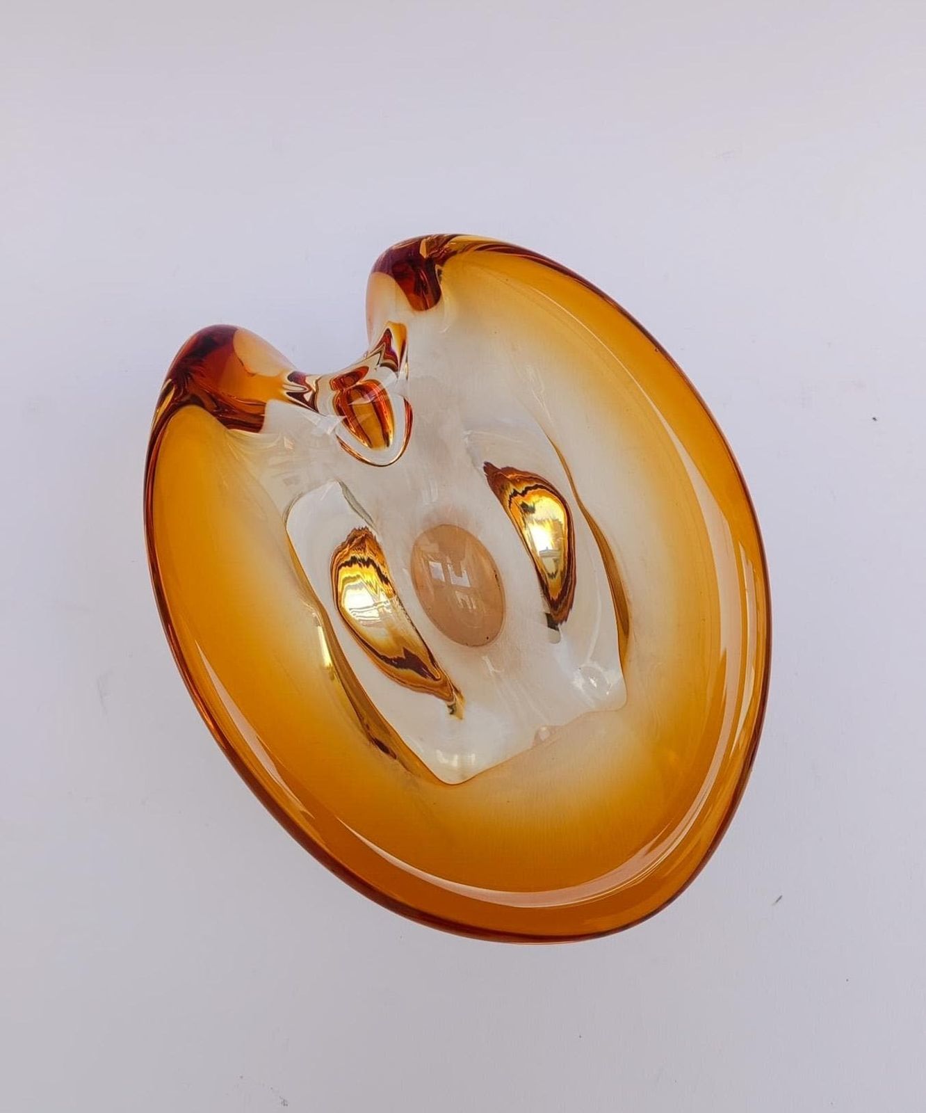 photo for sale Stunning Murano Glass Cup In The Shape Of An Amber Shell, Seguso Venini Poli Era