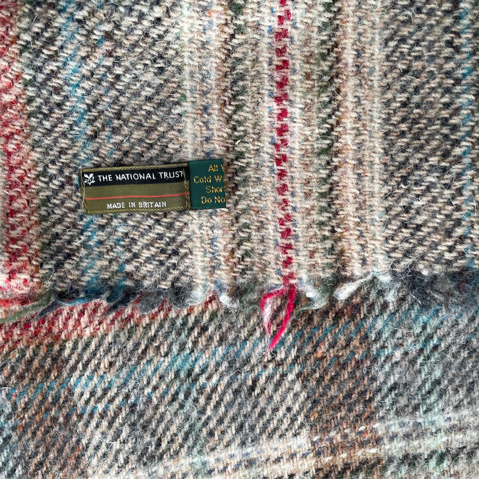 The National Trust Wool Blanket Blue Plaid British Heritage Sofa Throw Bed Throw English Countryside Cottage Decor Checked Pattern photo vintage