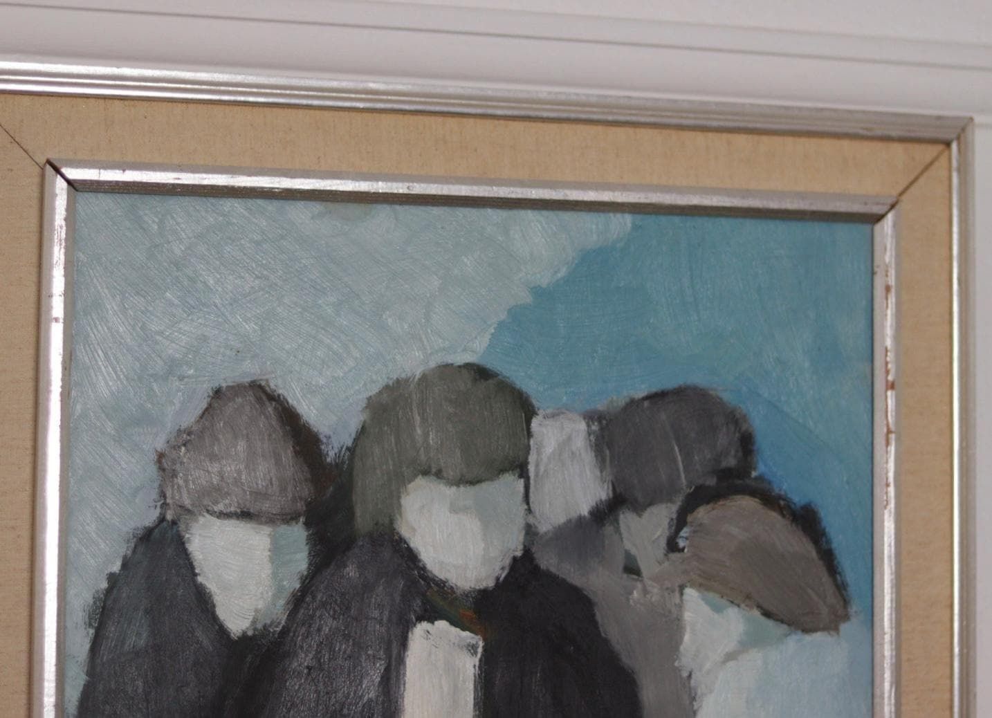 Original Mid Century Swedish Oil On Panel – Abstract By Stig Wernheden – Vintage & Framed – 74 × 54.5 Cm (29.1" × 21.5") photo furniture