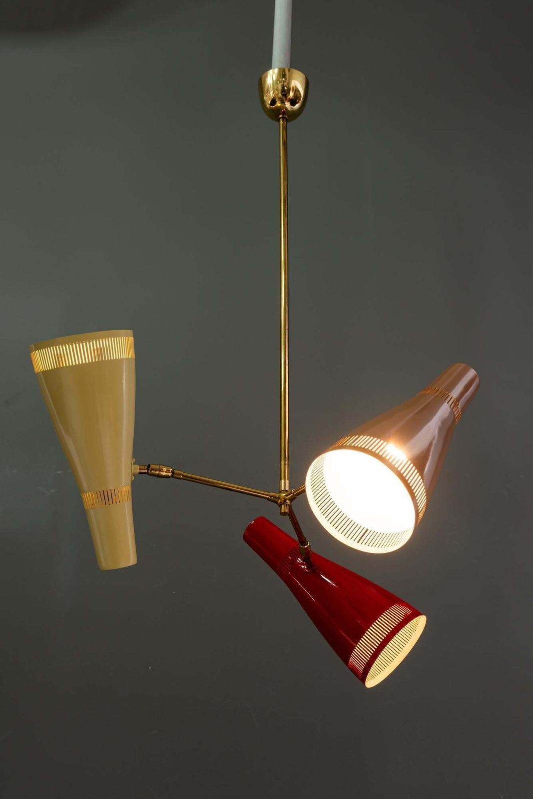 photo vintage Rupert Nikoll Chandelier With Swiveling Shades Vienna Around 1960s