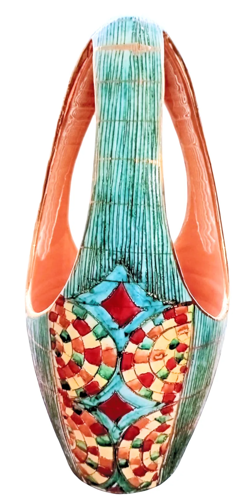 Fratelli Fanciullacci "Mosaic" Sgraffito Handle Vase (Bitossi Era, C. 1960) photo furniture