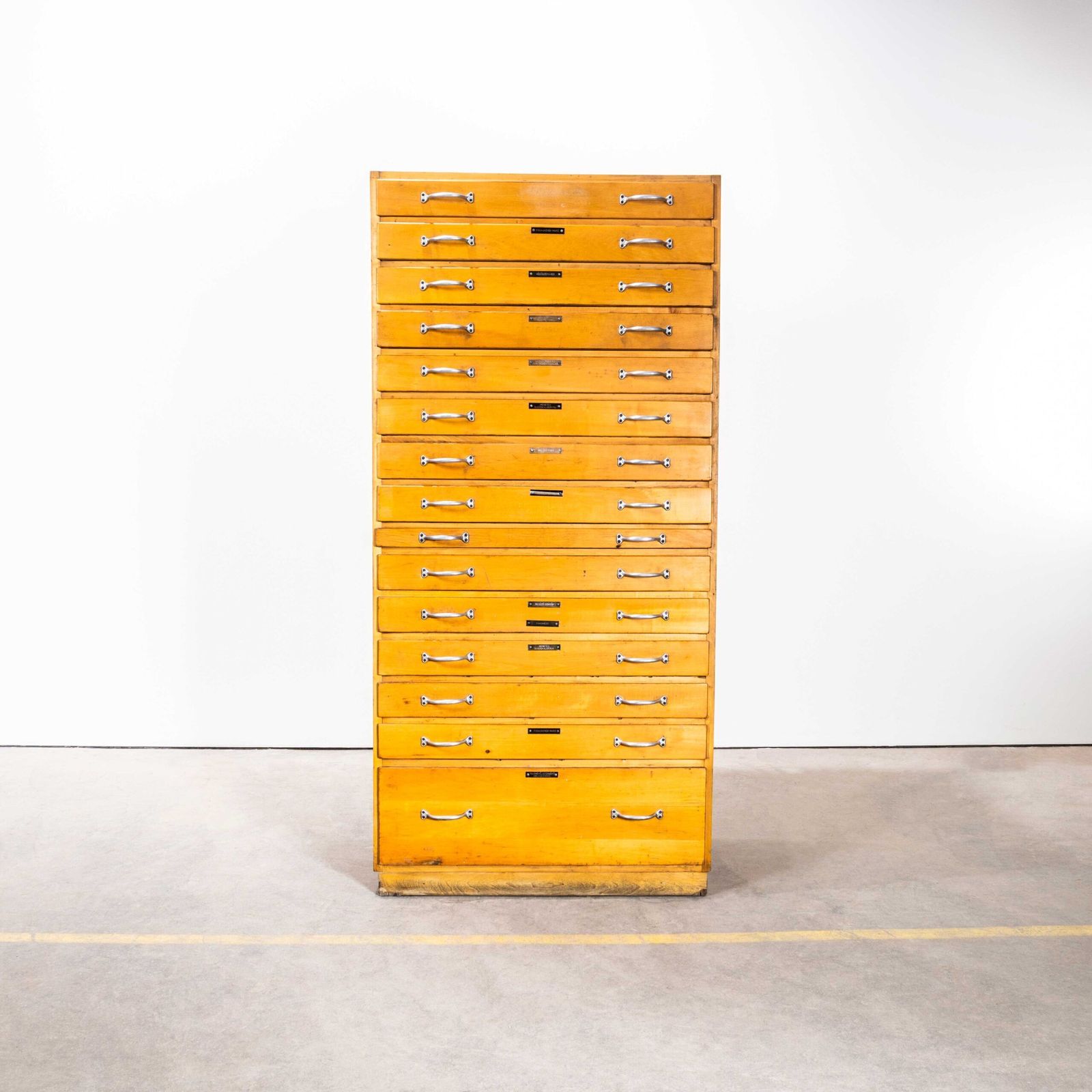 1950’s Tall Multidrawer Engineers Cabinet – Fifteen Drawer