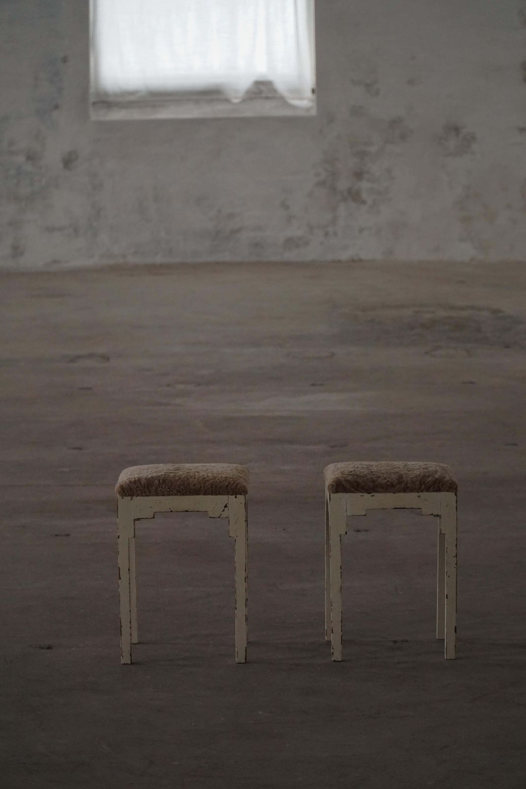 Furniture A Pair Of Antique Danish Stools, Lambswool Seats, Late 19th Century photo