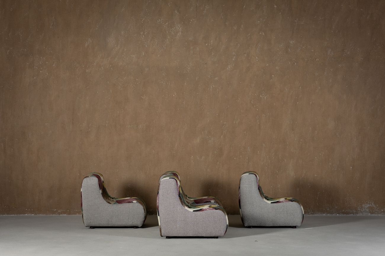 Sale ! Italian Modular Sofa (1970) In Freedom Flight Velvet – 3 Piece photo for sale