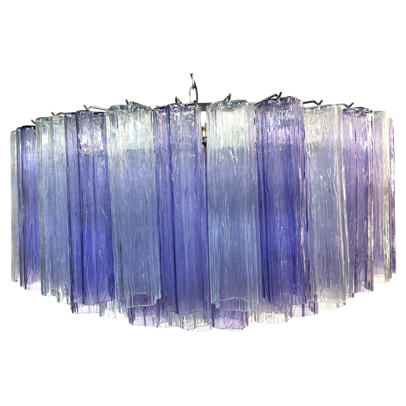 Pair Murano Glass Chandeliers, Tronchi Glasses By Valentina Planta photo for sale