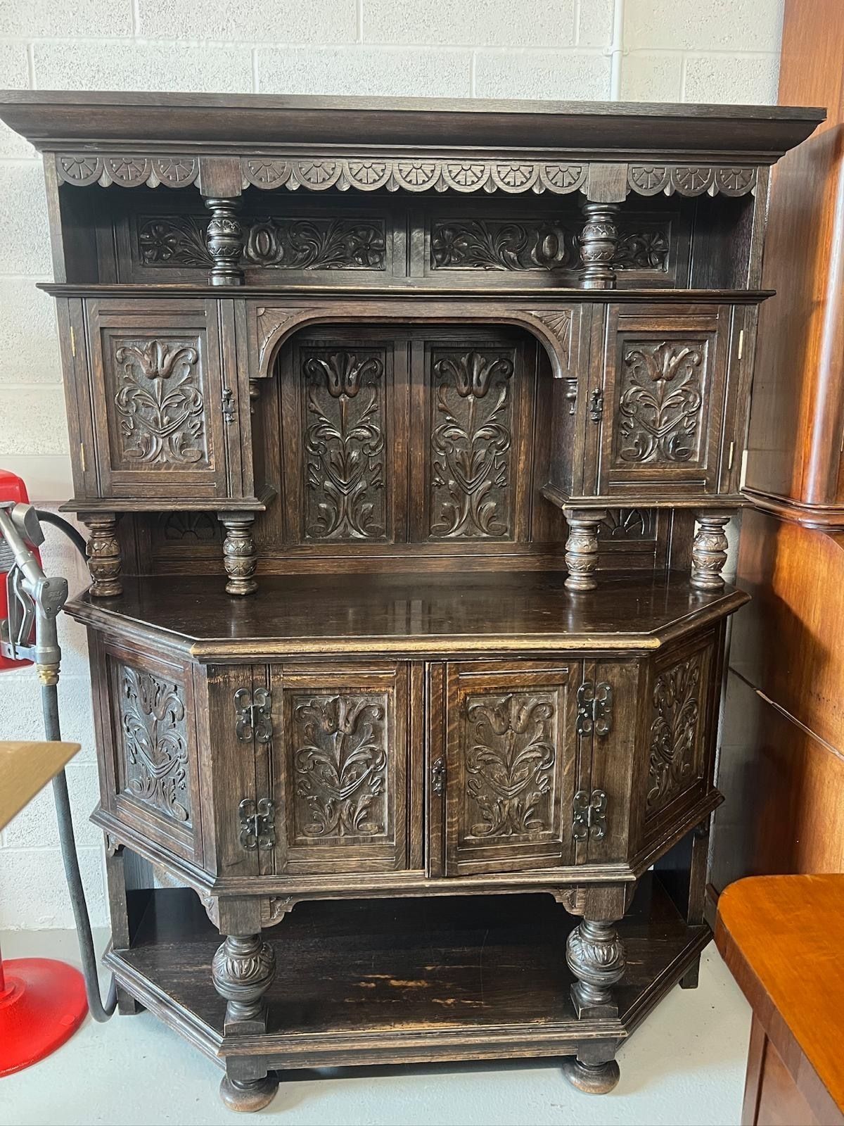 Antique Carved Oak Dresser