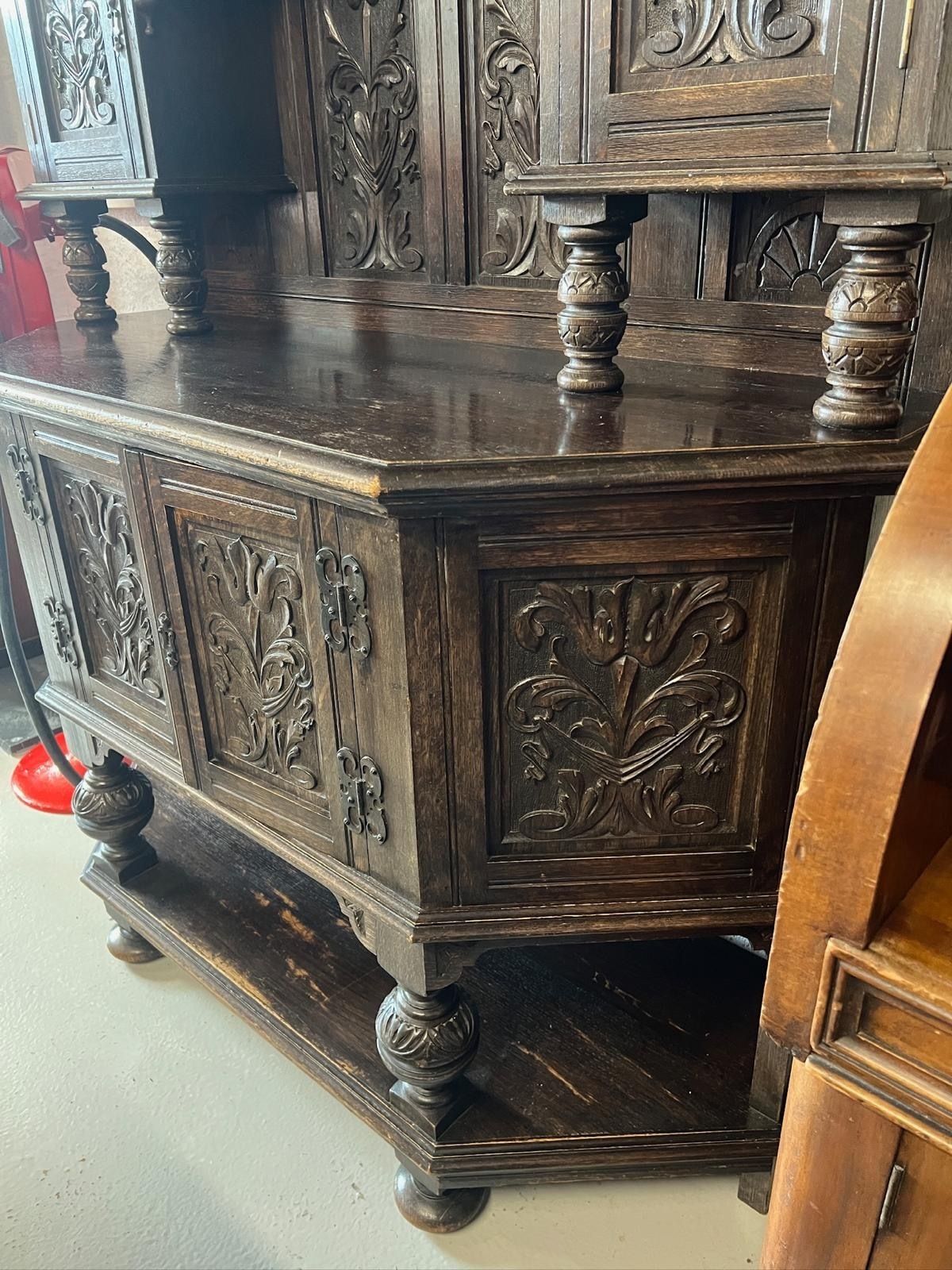 Antique Carved Oak Dresser photo buy