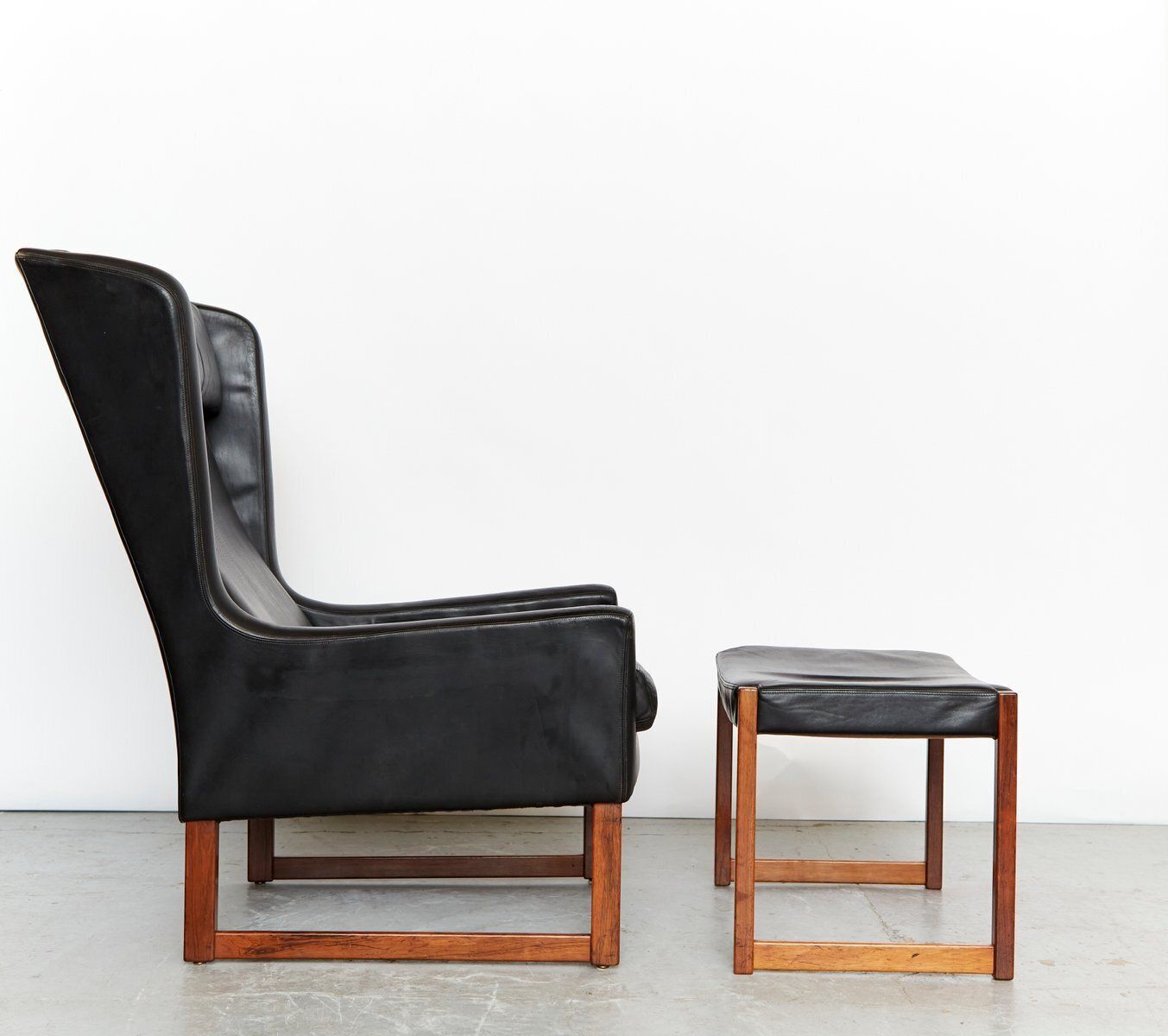 Vintage Wing Chair & Footstool By Rudolf Glatzel For Kill International, 1960s
