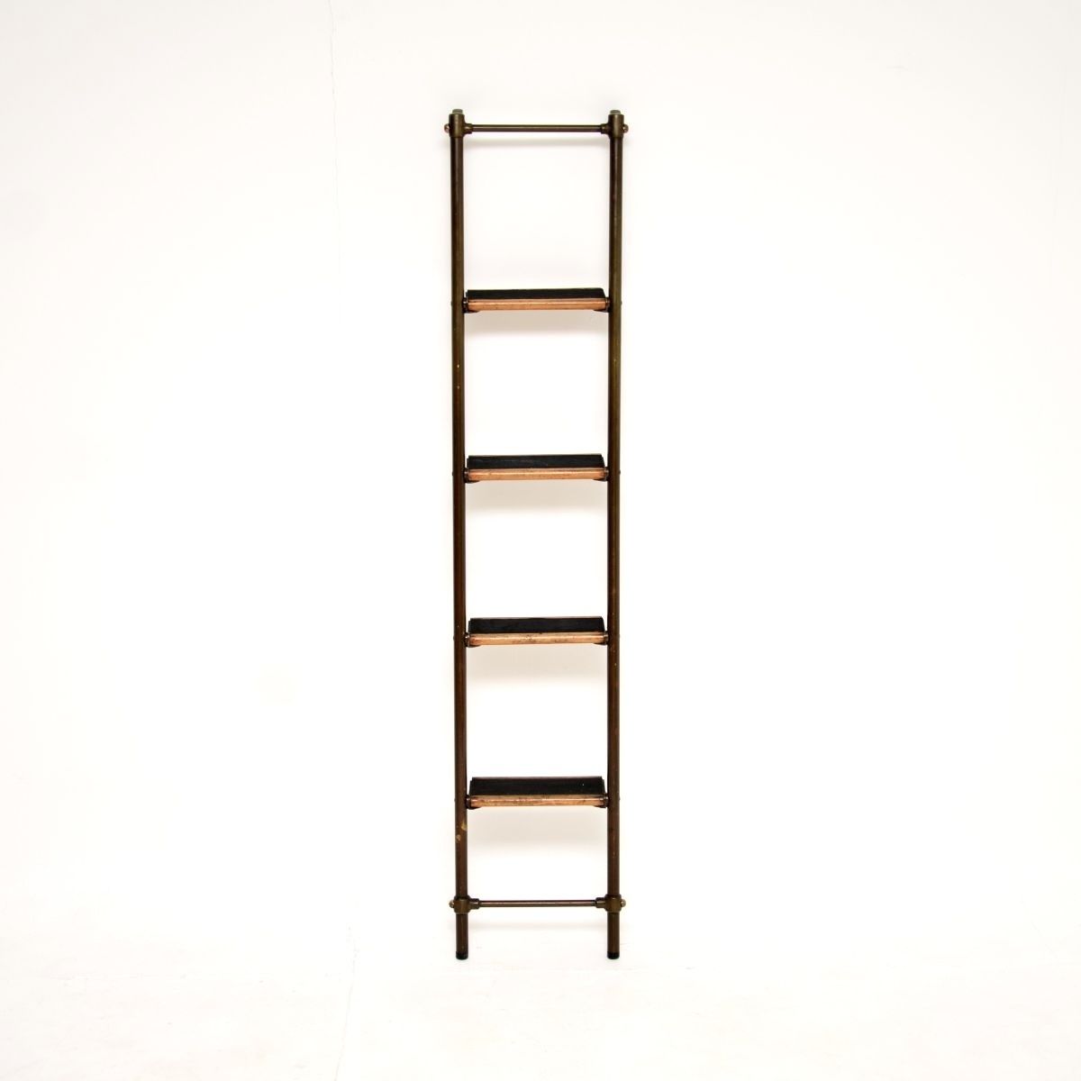 Antique Victorian Brass Library Steps / Ladder photo for sale