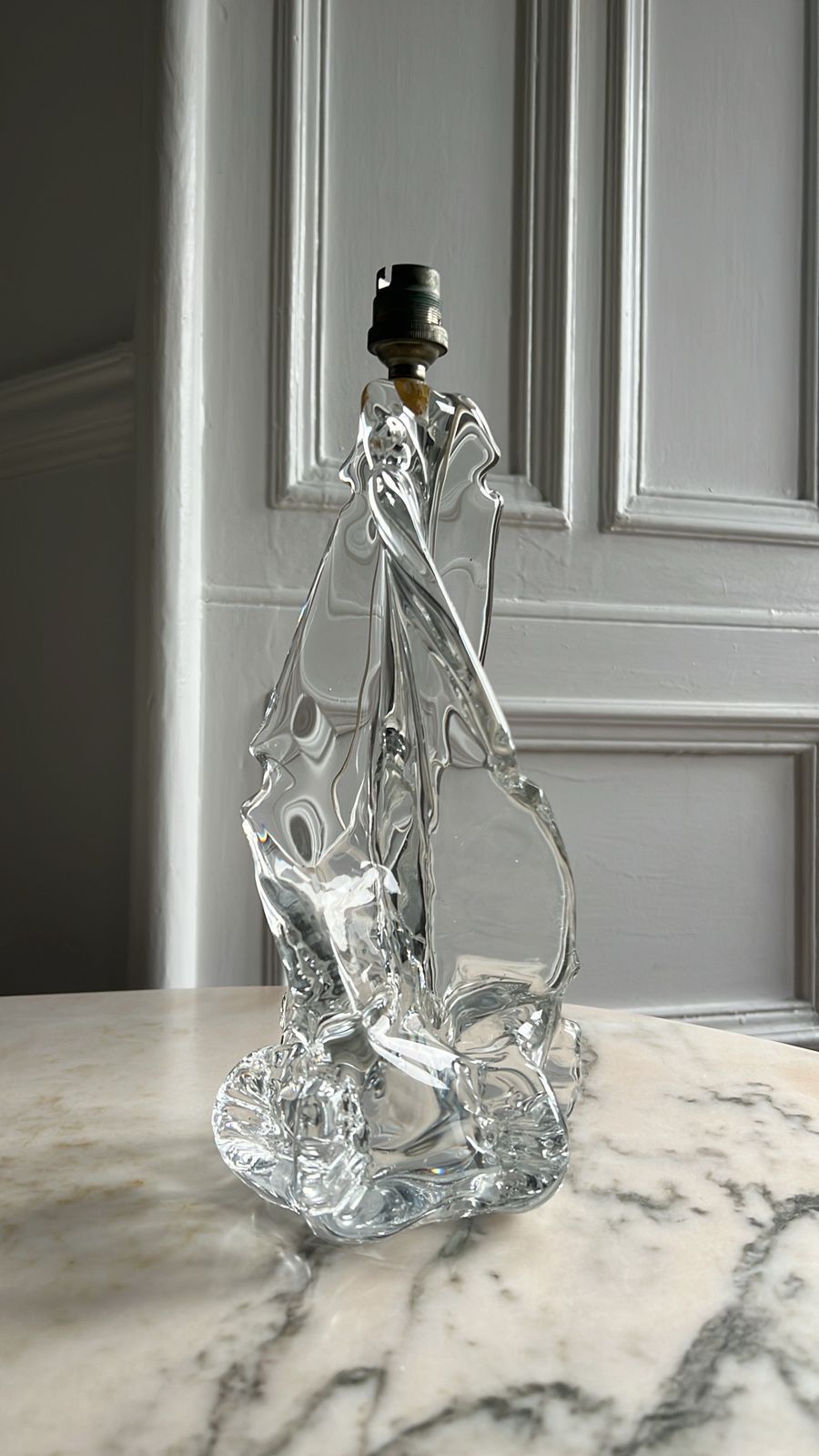 Schneider, Mid Century Modernist Crystal Table Lamp By Charles Schneider, 1950