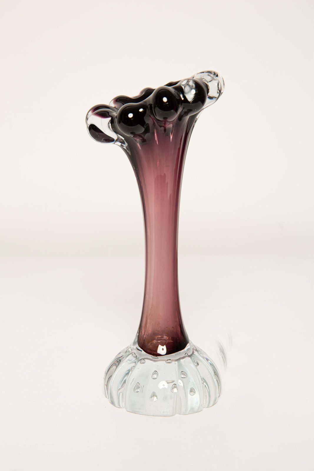 photo for sale Mid Century Vintage Purple Small Slim Glass Vase, Europe, 1960s