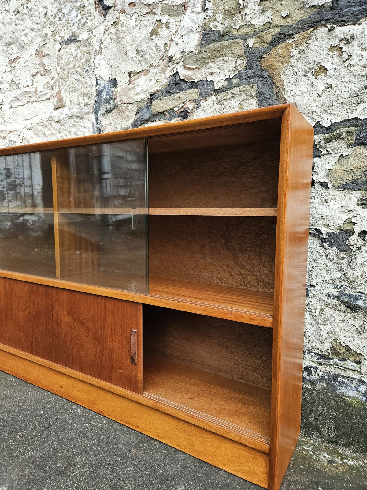 photo vintage Display Cabinet By Herbert Gibbs Bookcase Shelving Mid Century Teak Furniture