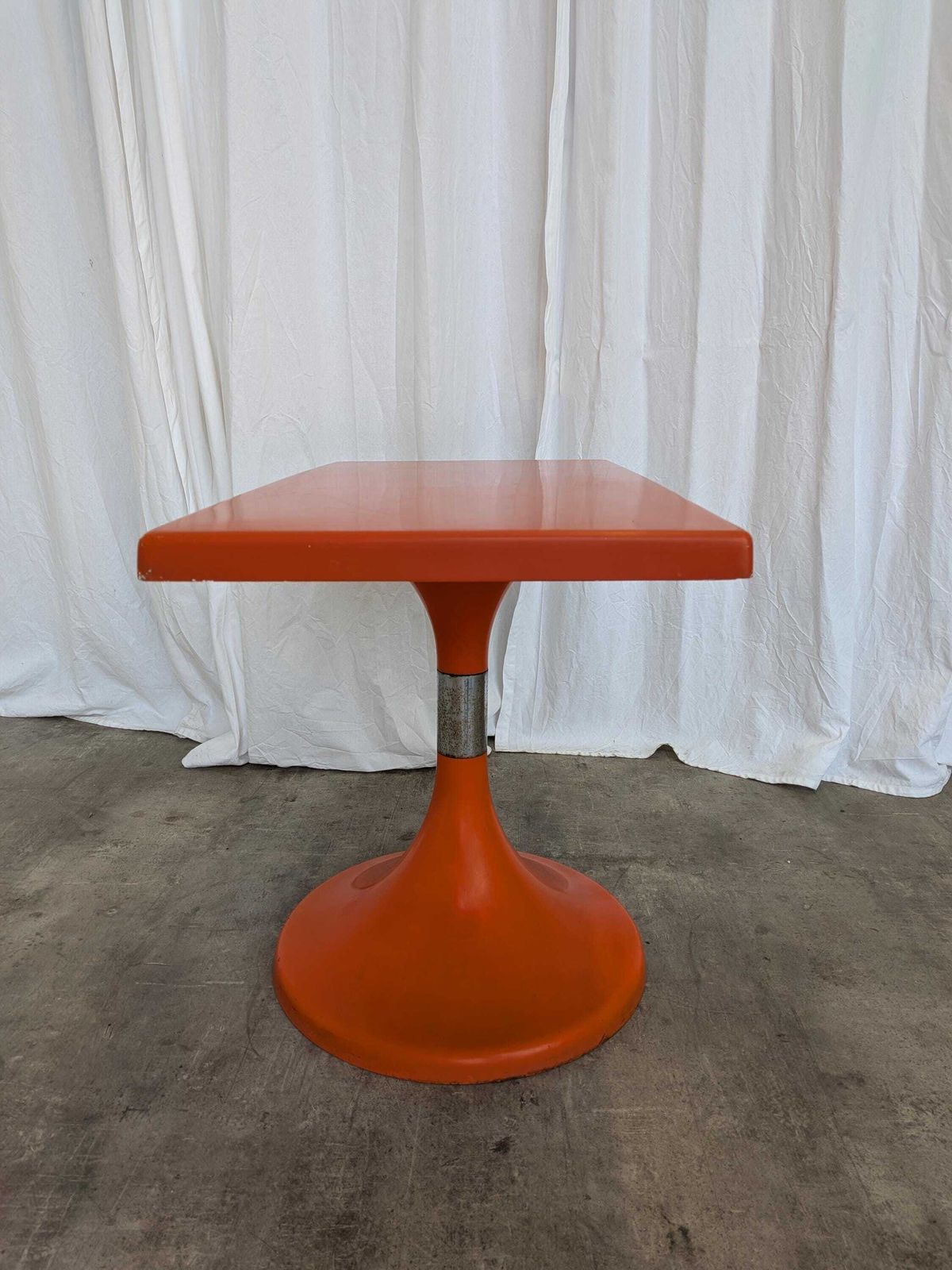 photo for sale Vintage Orange Pedestal Table By Finžgar & Zorman For Meblo Yugoslavia / Space Age / 1970s