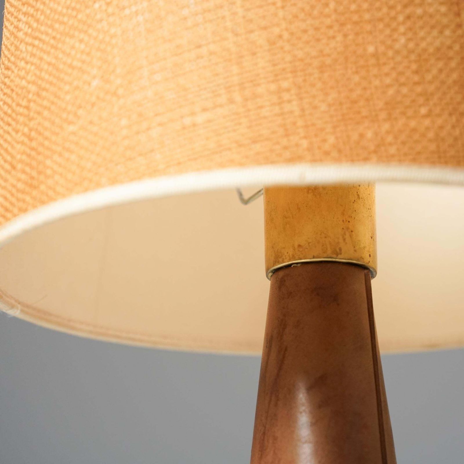 Model 46 017 Leather Table Lamp, Lisa Johansson Pape, Stockmann/Orno, 1960s photo Lighting