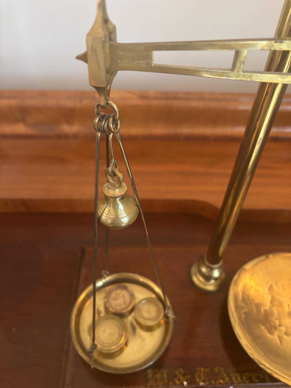 Victorian Brass Beam Scales By W T Avery Rectangular Mahogany Base W Weights photo Home Decor