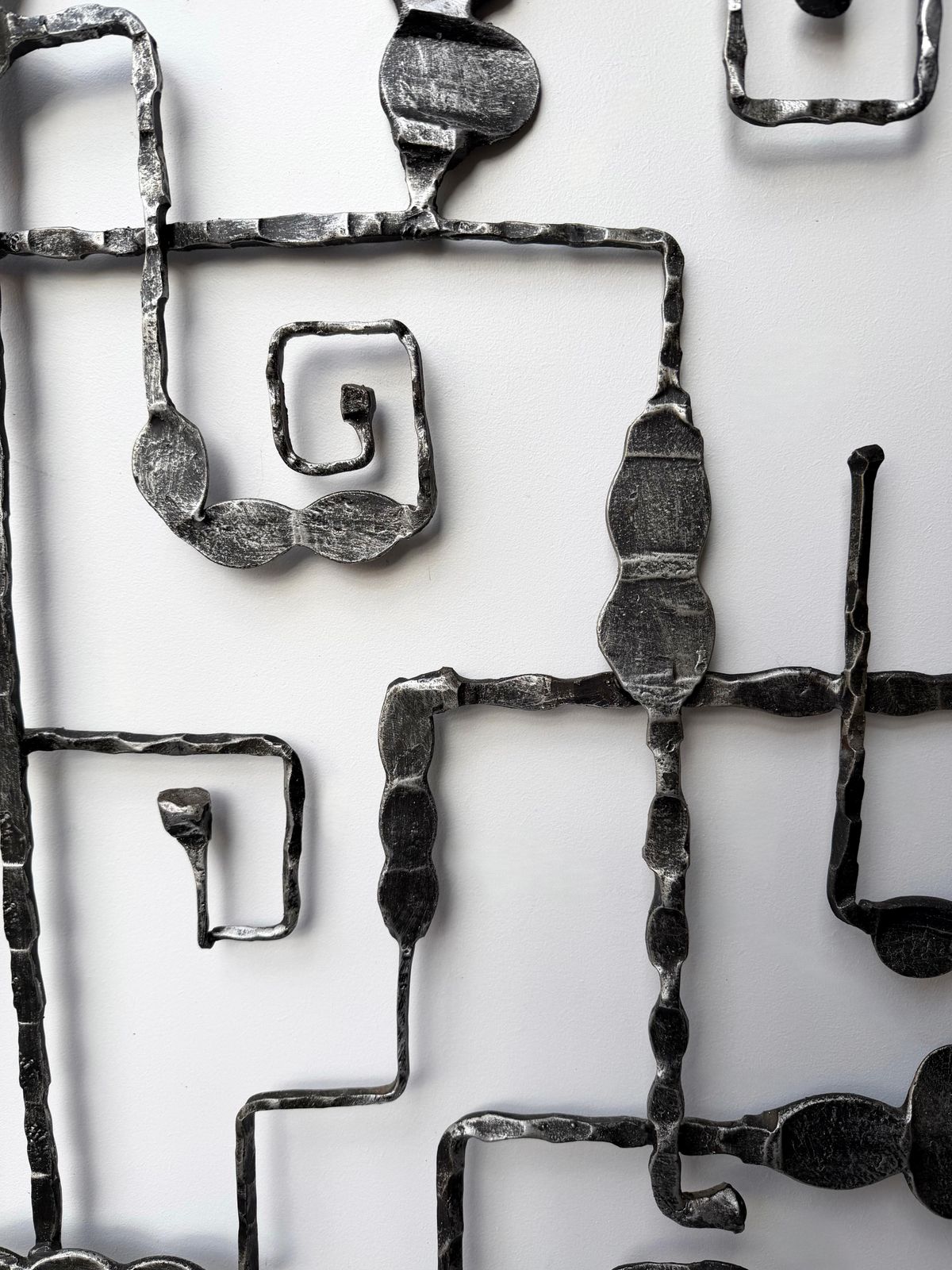 Wall Coat Rack Sculpture Wrought Iron By Pozzebon. Italy, 1970s photo furniture