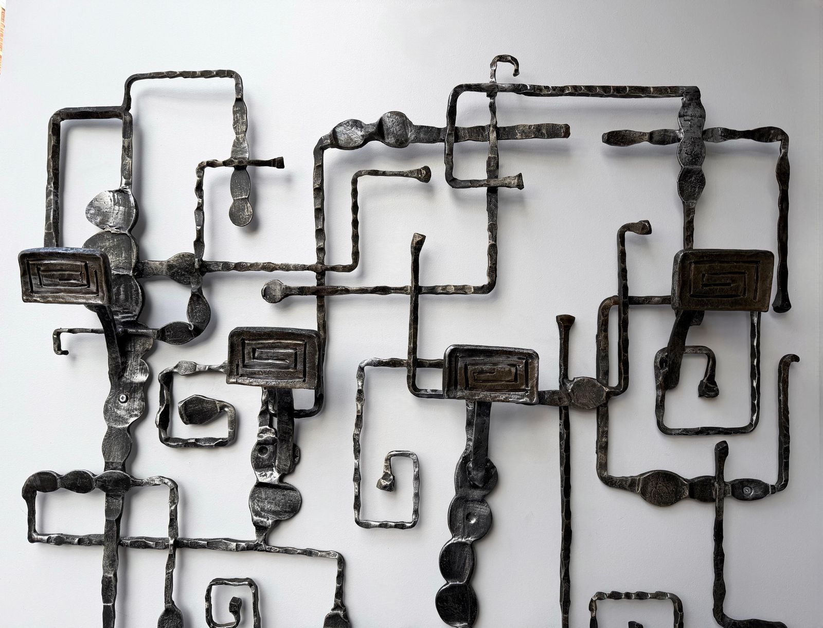 photo buy Wall Coat Rack Sculpture Wrought Iron By Pozzebon. Italy, 1970s