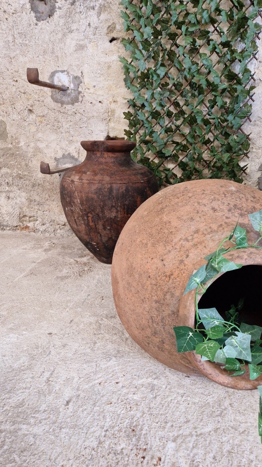 Large Terracotta Pot European Olive Oil Jar Antique Planter photo for sale