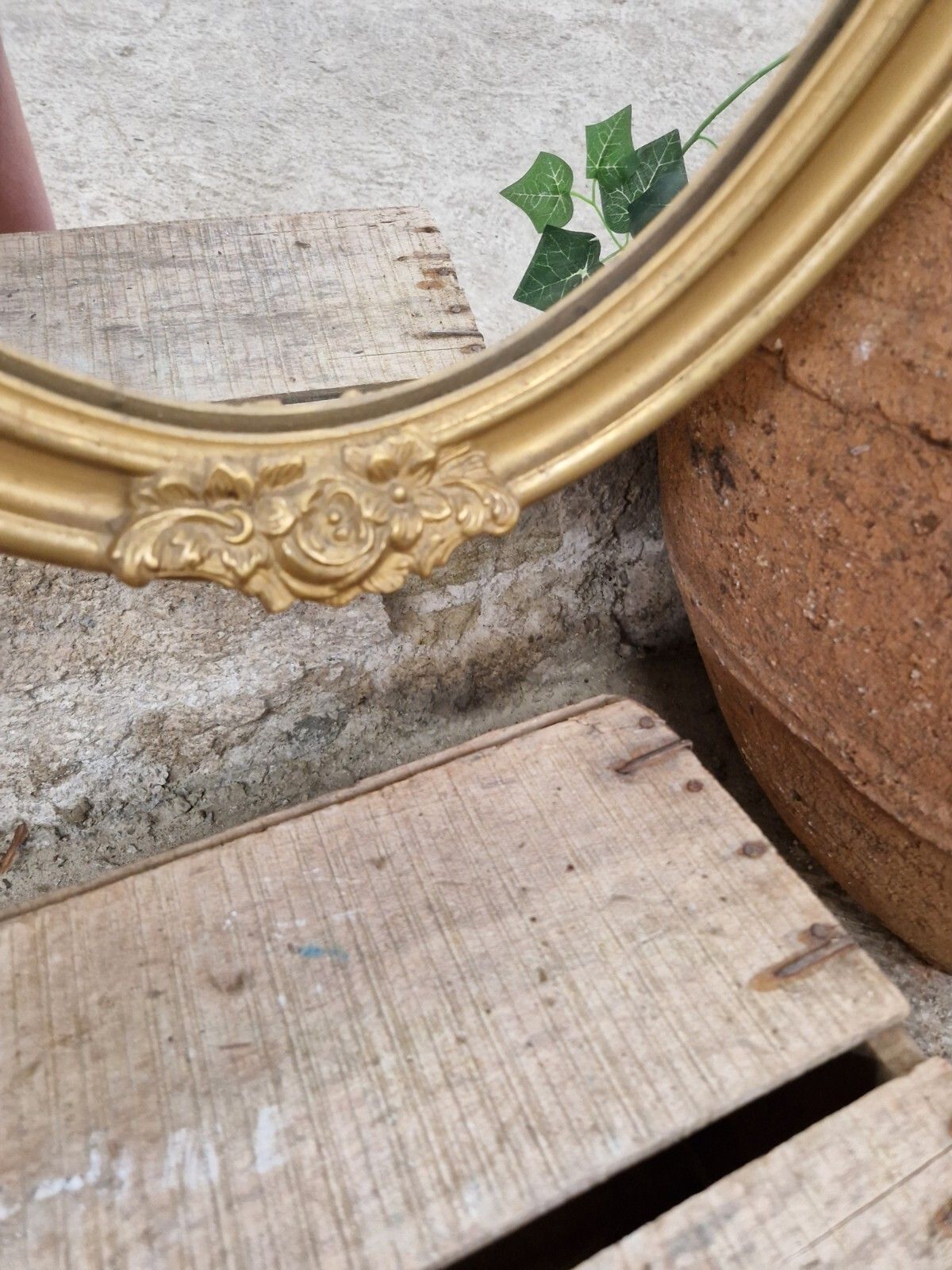 19th Century French Oval Mirror Louis XVI Style photo 195.0