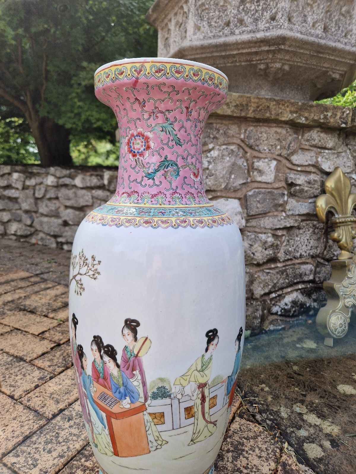 Antique Large Chinese Vase Famille Rose Dynasty photo Home Decor