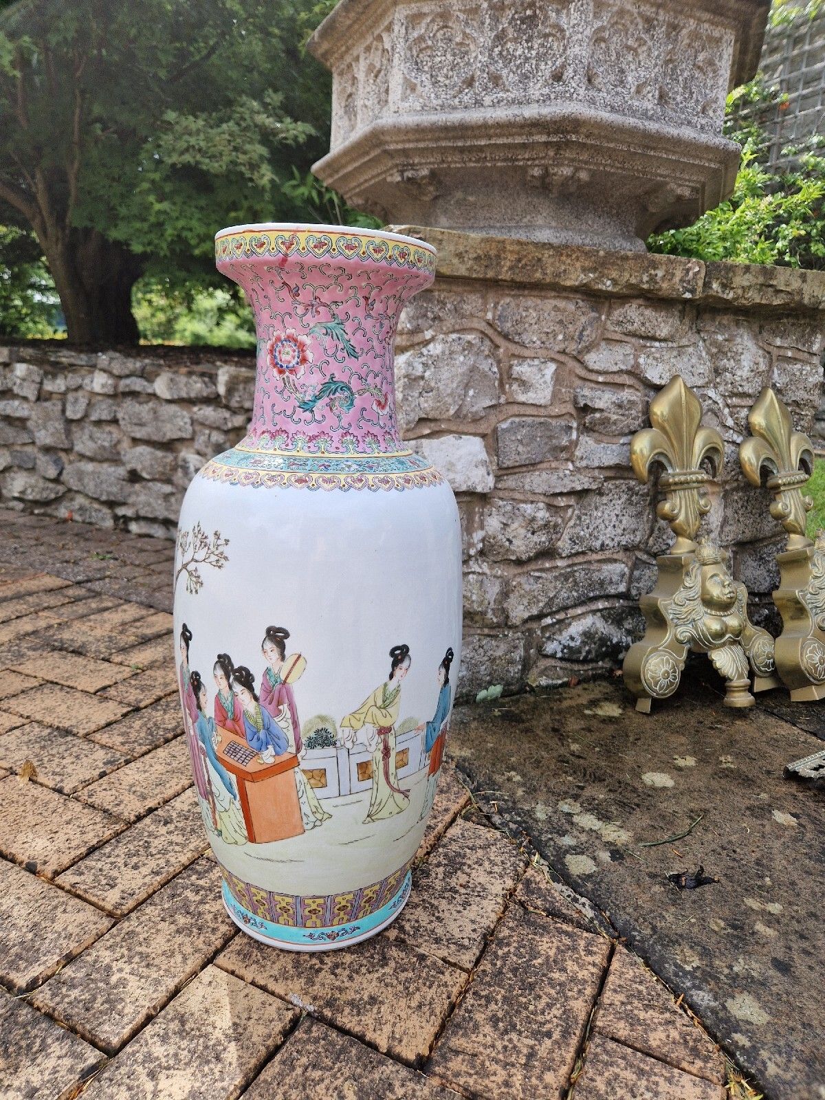 Antique Large Chinese Vase Famille Rose Dynasty photo buy