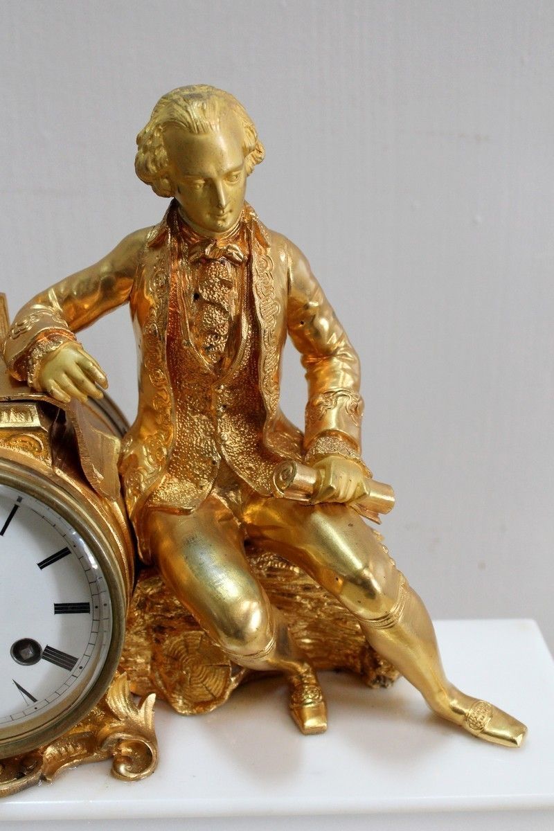 Beautiful Bronze And Marble Clock, 19th Century photo Home Decor