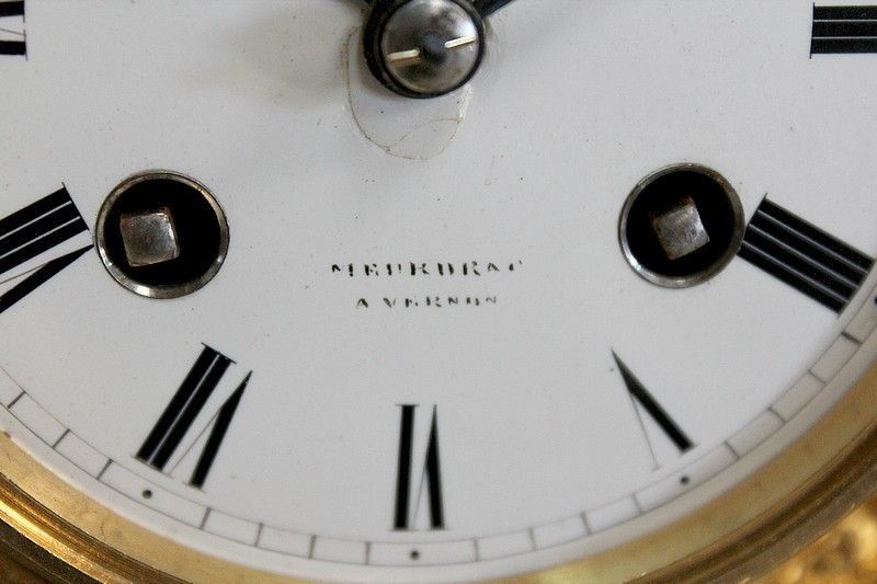 photo furniture Beautiful Bronze And Marble Clock, 19th Century