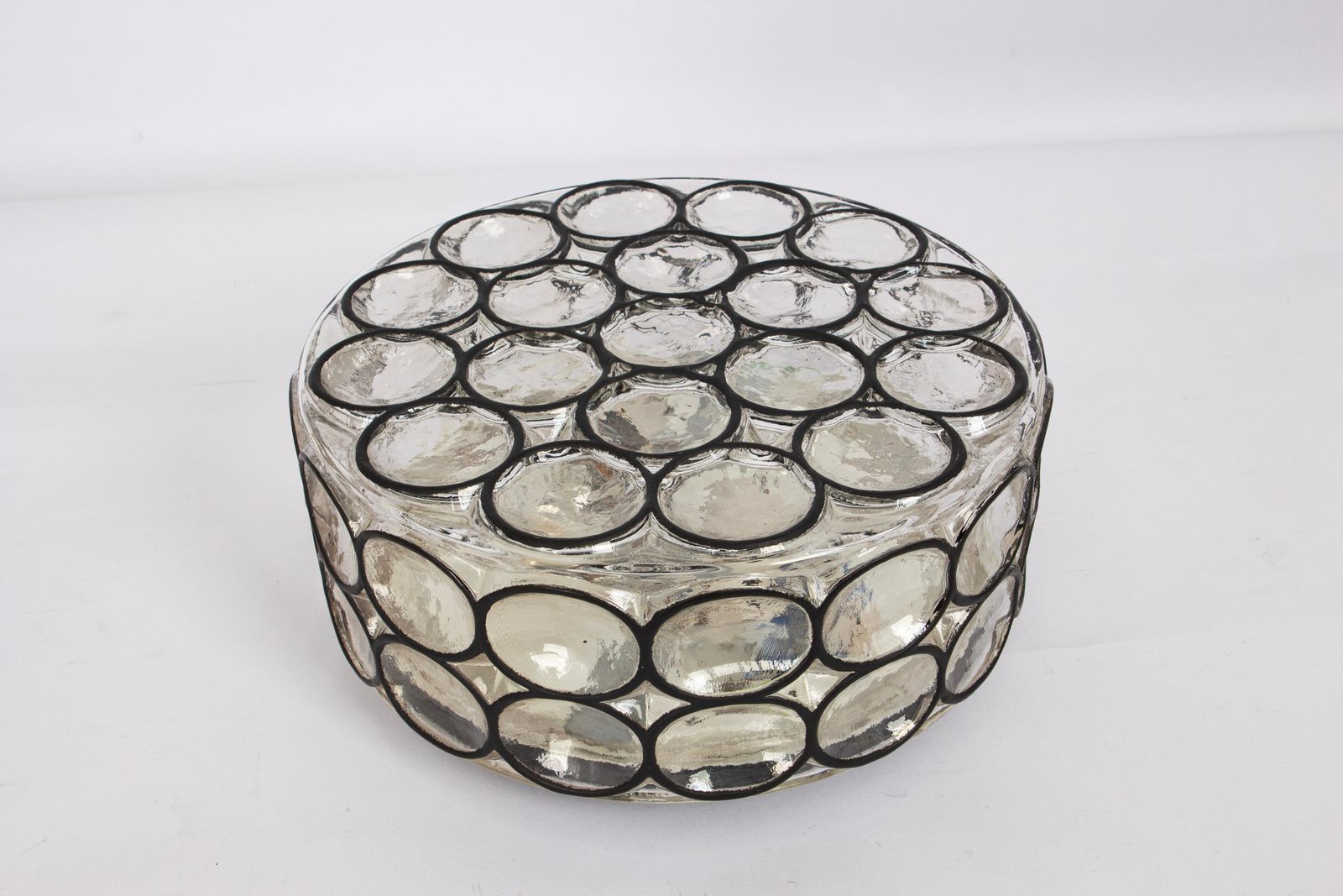 1 Of 2 Large Iron And Glass Wall Or Ceiling Lights By Limburg, Germany, 1960s photo furniture