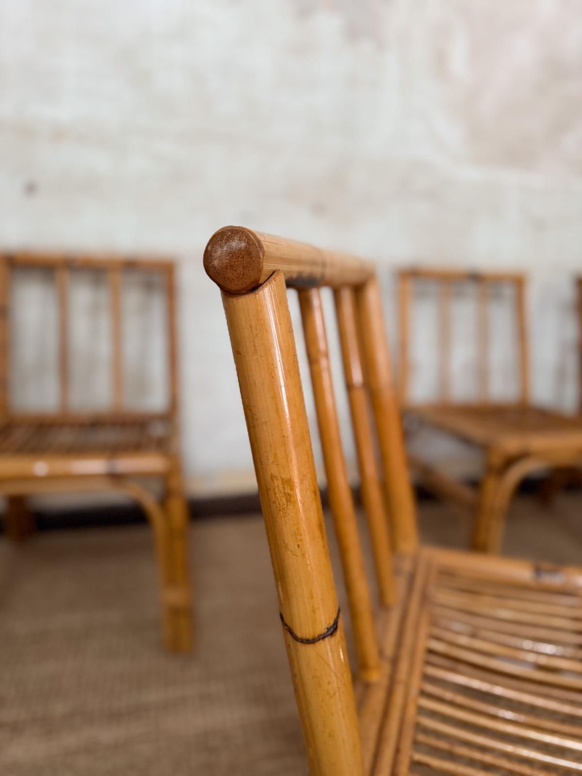 Set Of Eight Bamboo And Wicker Chairs – Italy, 1970s photo buy