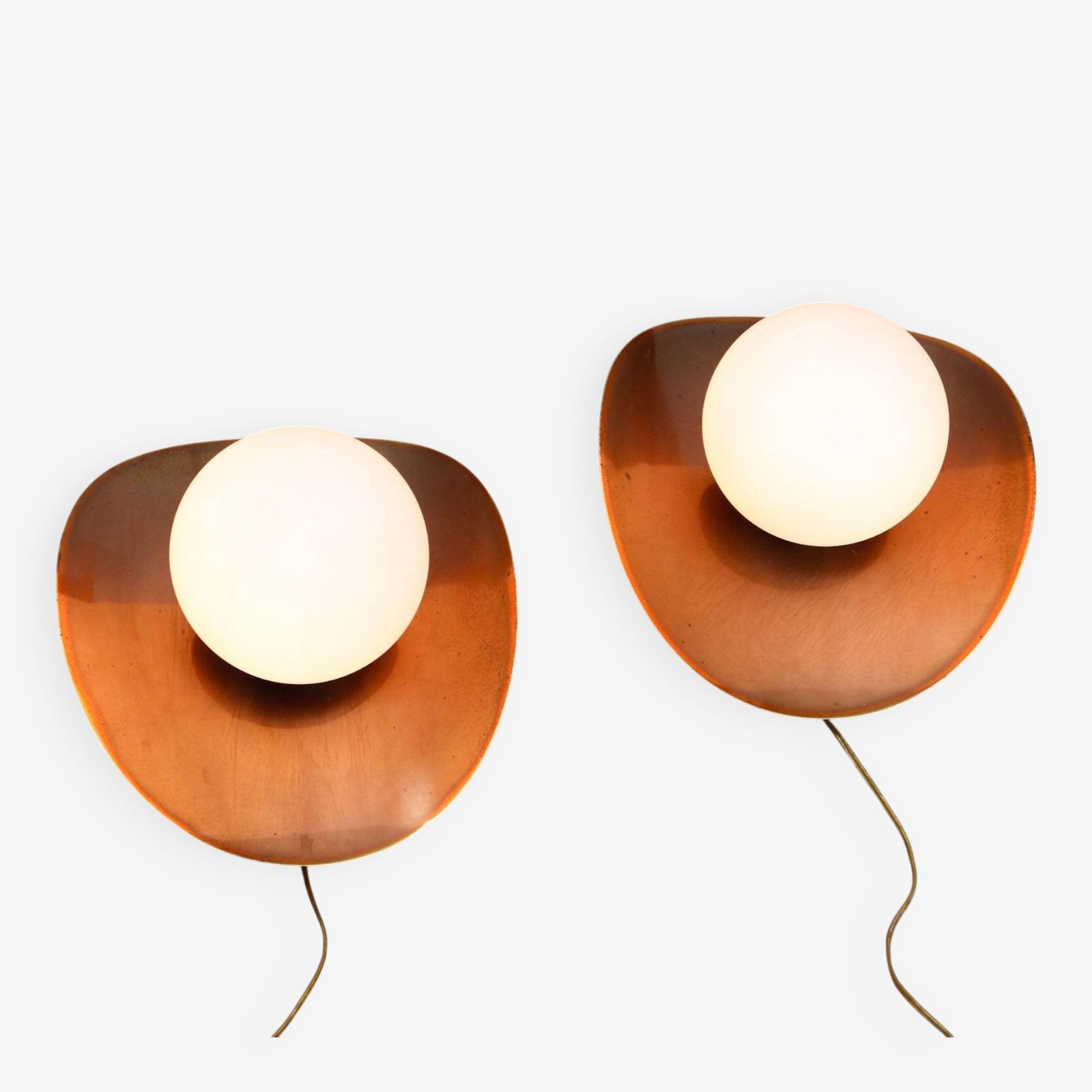 Vintage German Wall Lamps In Copper Plating From Ist Ellux, 1980s, Set Of 2