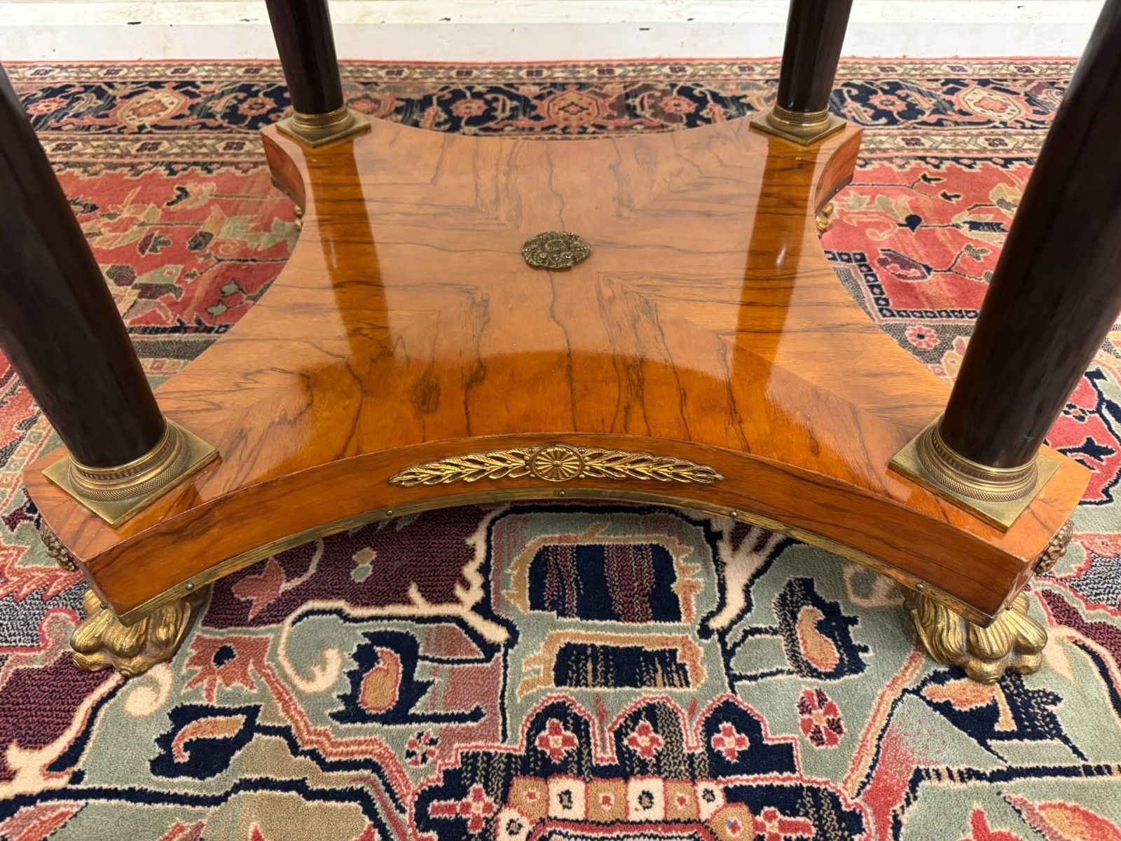 Stunning Round French Kingwood Marquetry Inlaid Centre Table/Accent Table photo vintage