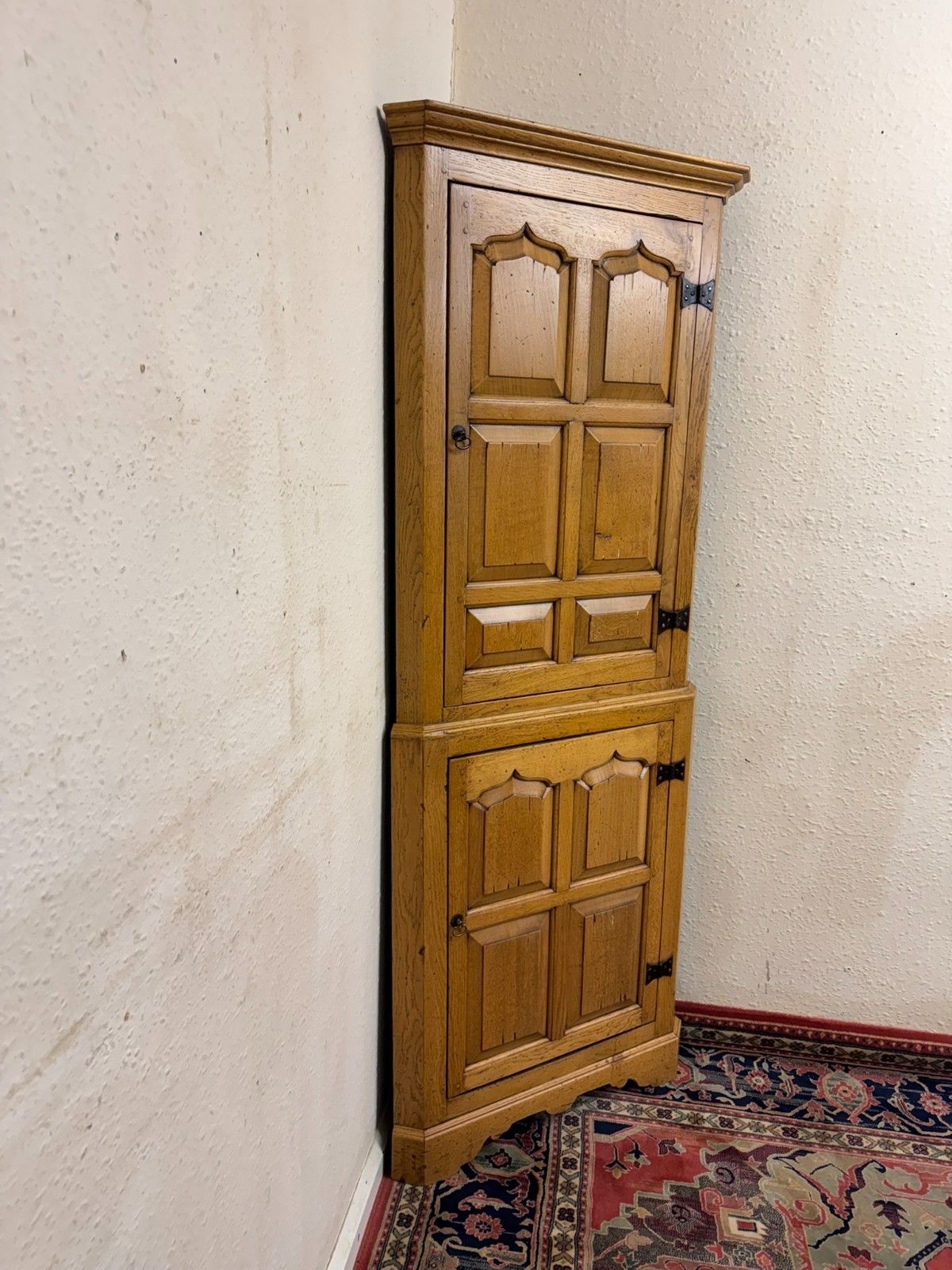 Outstanding Quality Light Oak Panelled Corner Cupboard photo furniture