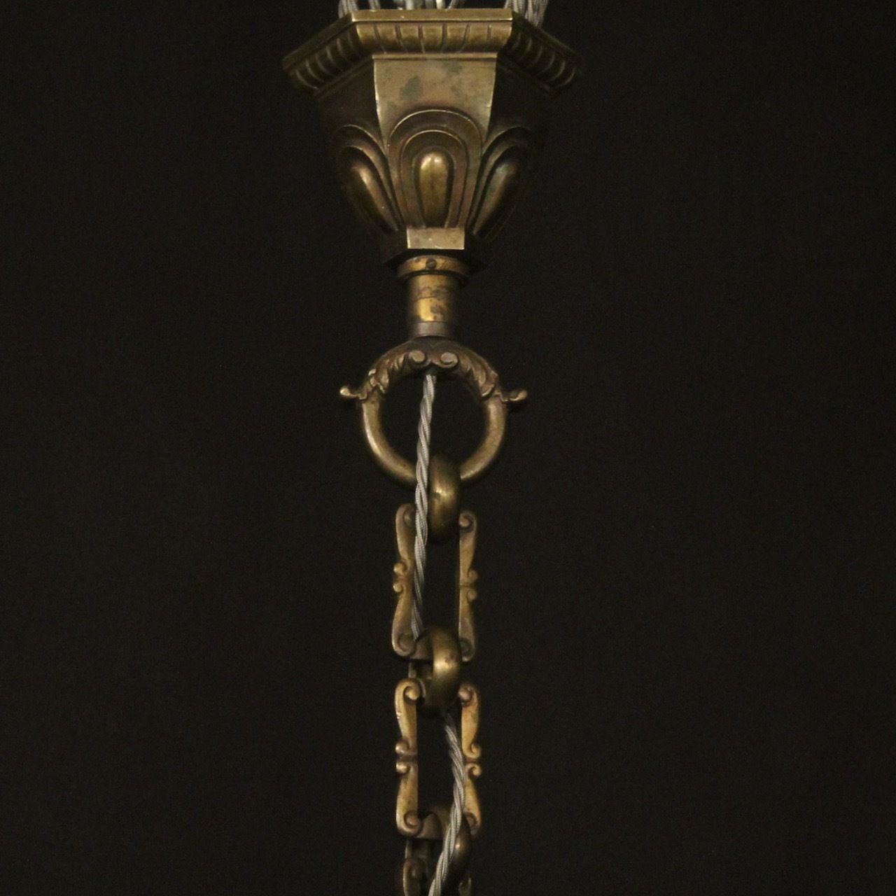 French Silver Gilded Bronze Antique Lantern photo vinterior