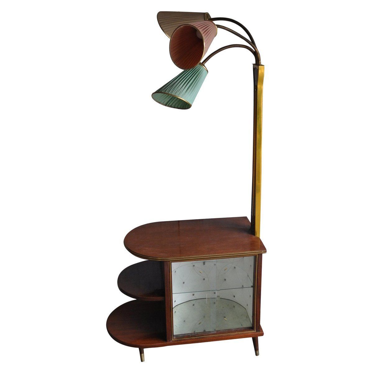 Walnut Cocktail Cabinet Light From Wilhelm Krechlok Kg, 1950s