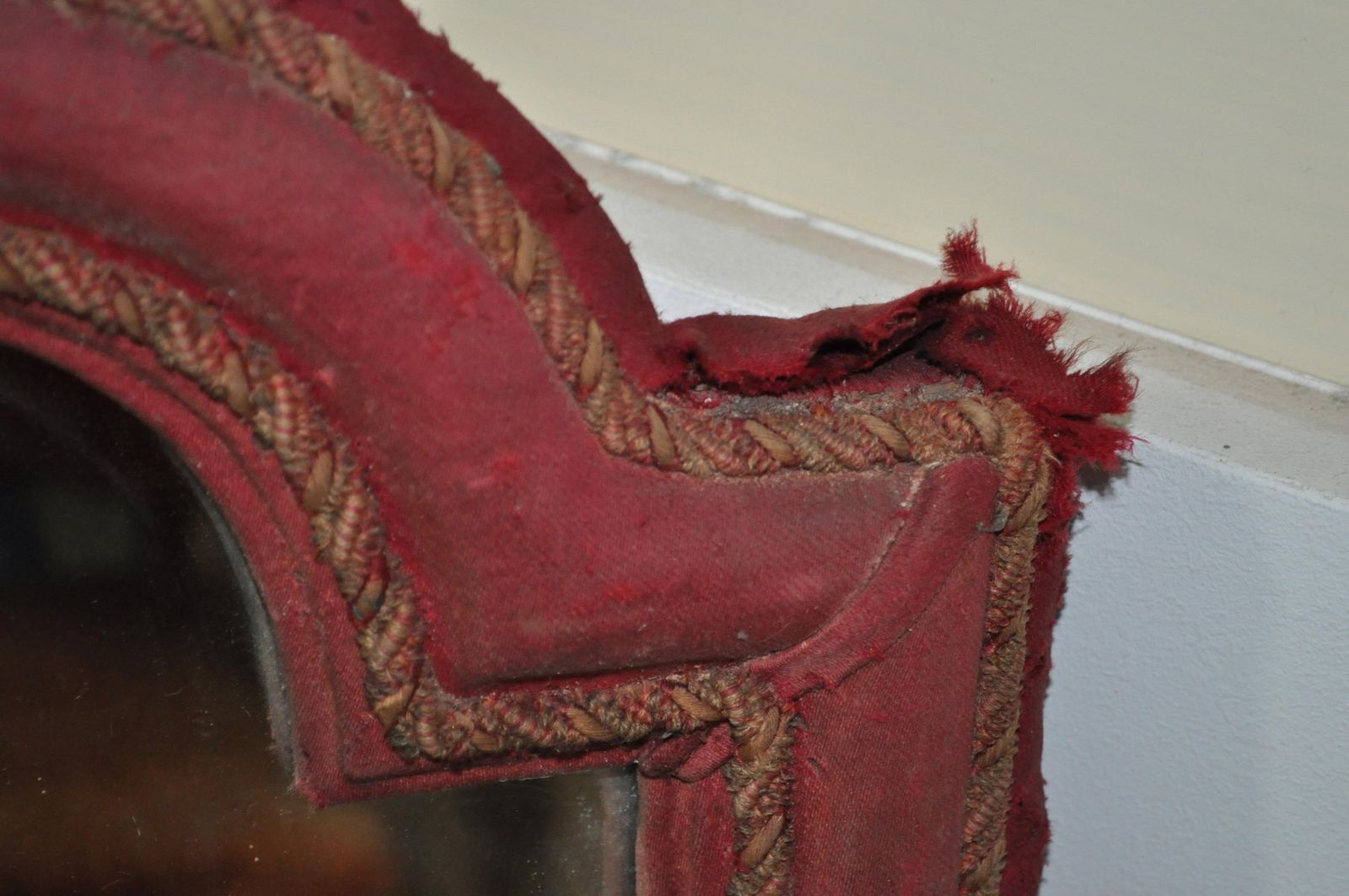 Antique Baroque Claret Velvet Mirror, 1790s photo furniture