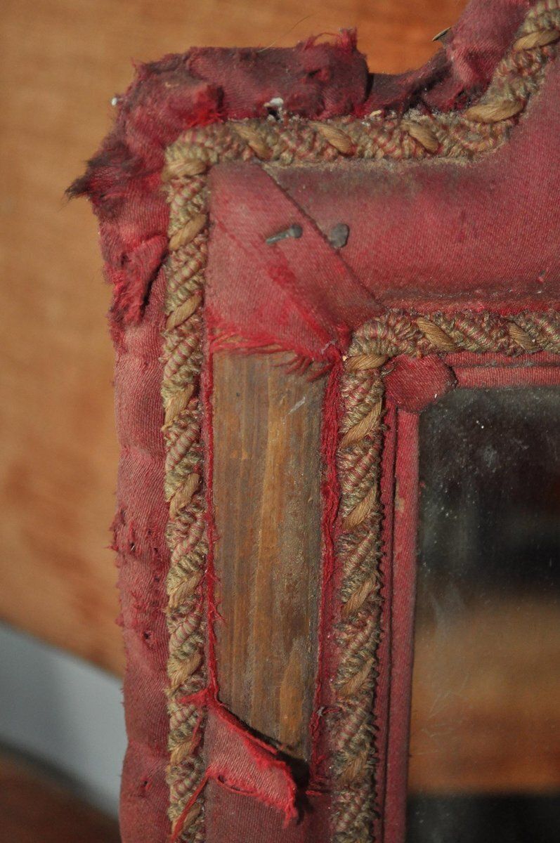 Antique Baroque Claret Velvet Mirror, 1790s photo Home Decor